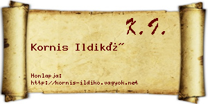 Kornis Ildikó névjegykártya